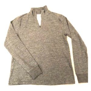 double-knit half-zip cotton pullover